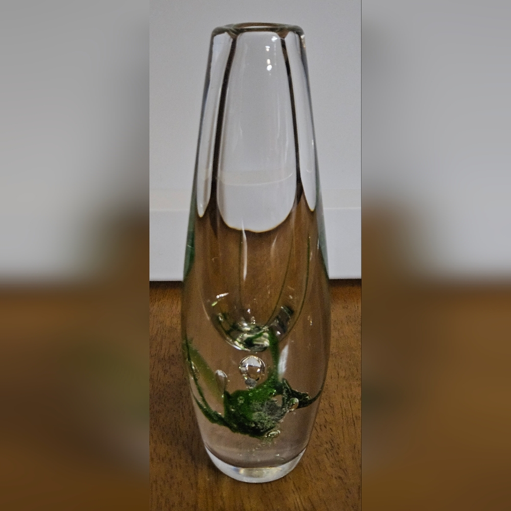 Vintage Kosta Glass Seaweed Vase Vicke Lindstrand Sweden LH 1782 MCM